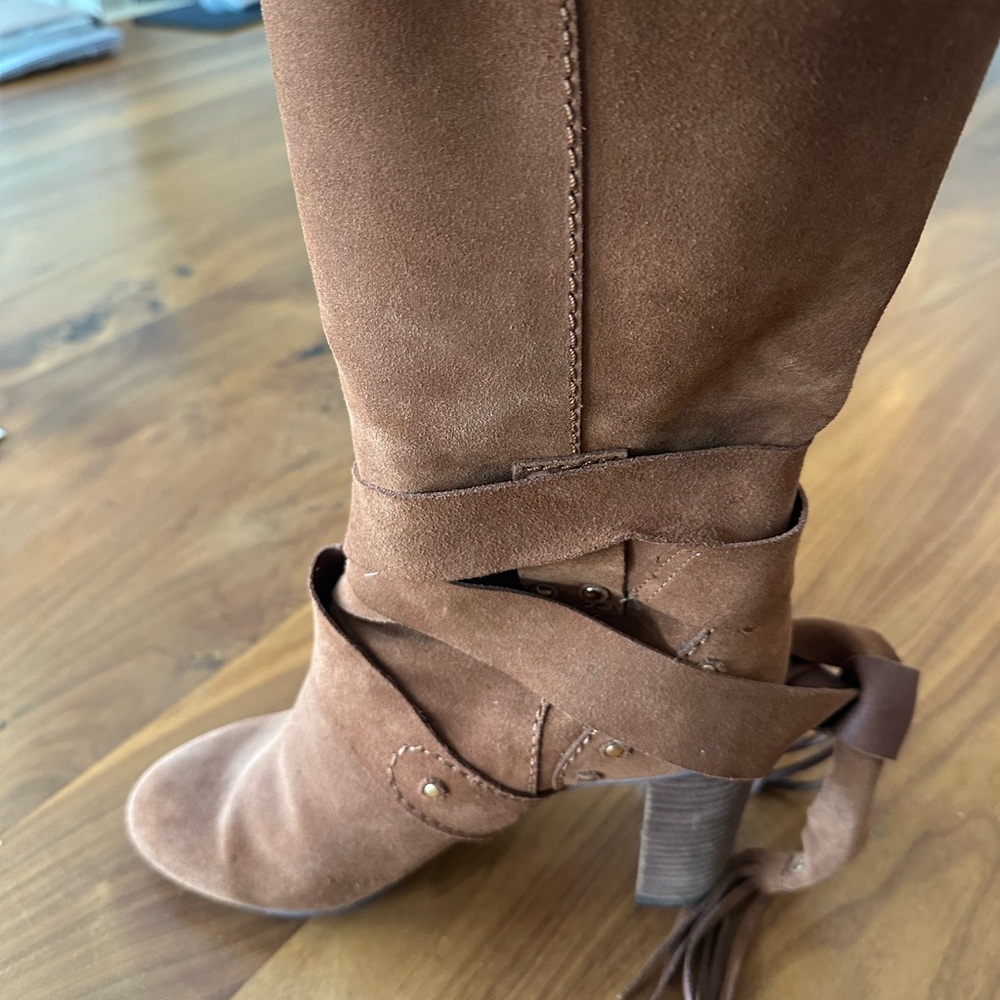 See By Chloe Chestnut Suede Heeled Boots